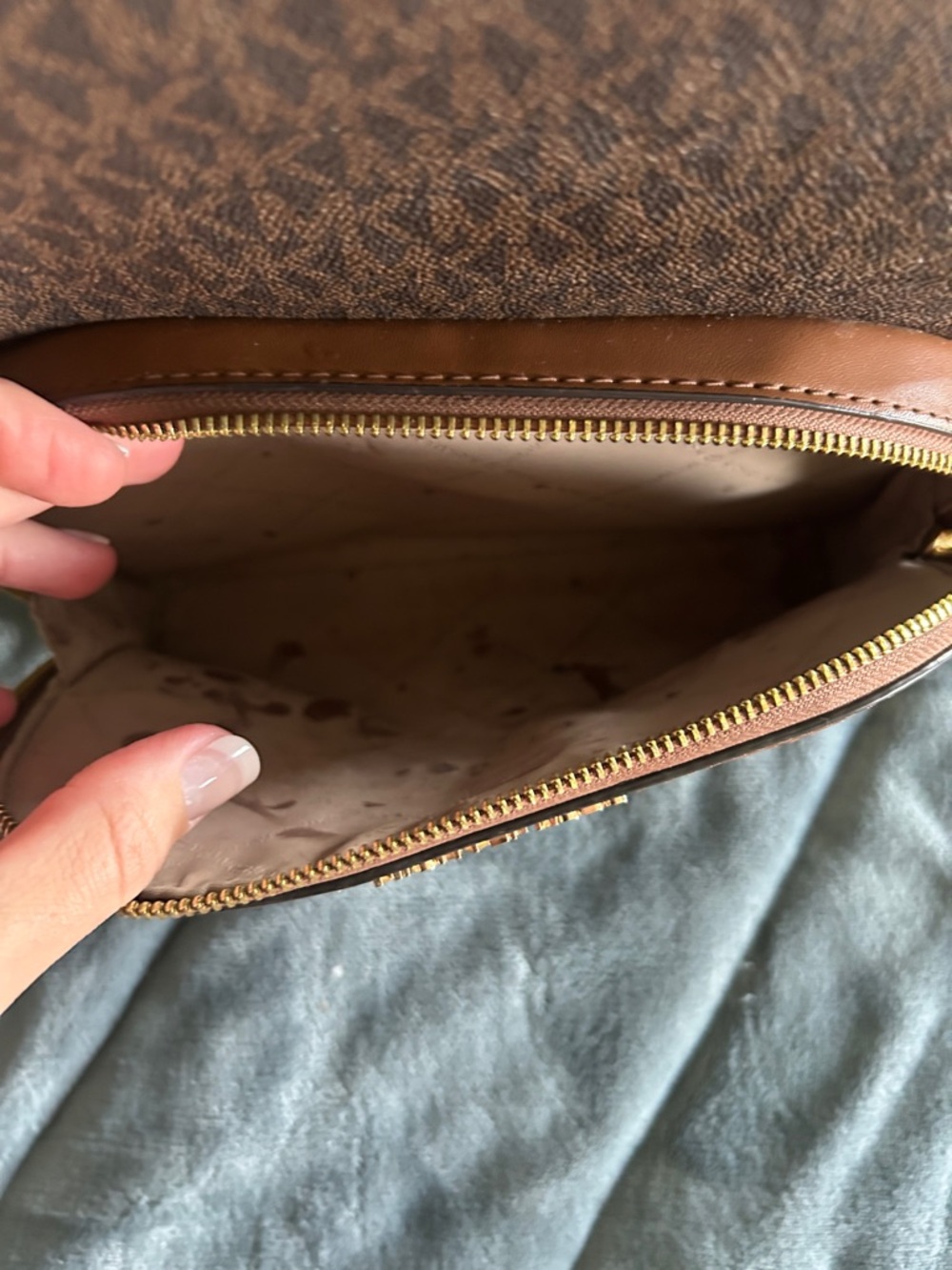 Michael Kors Brown Logo & Tan Trim Women's Backpack - Picture 8 of 8